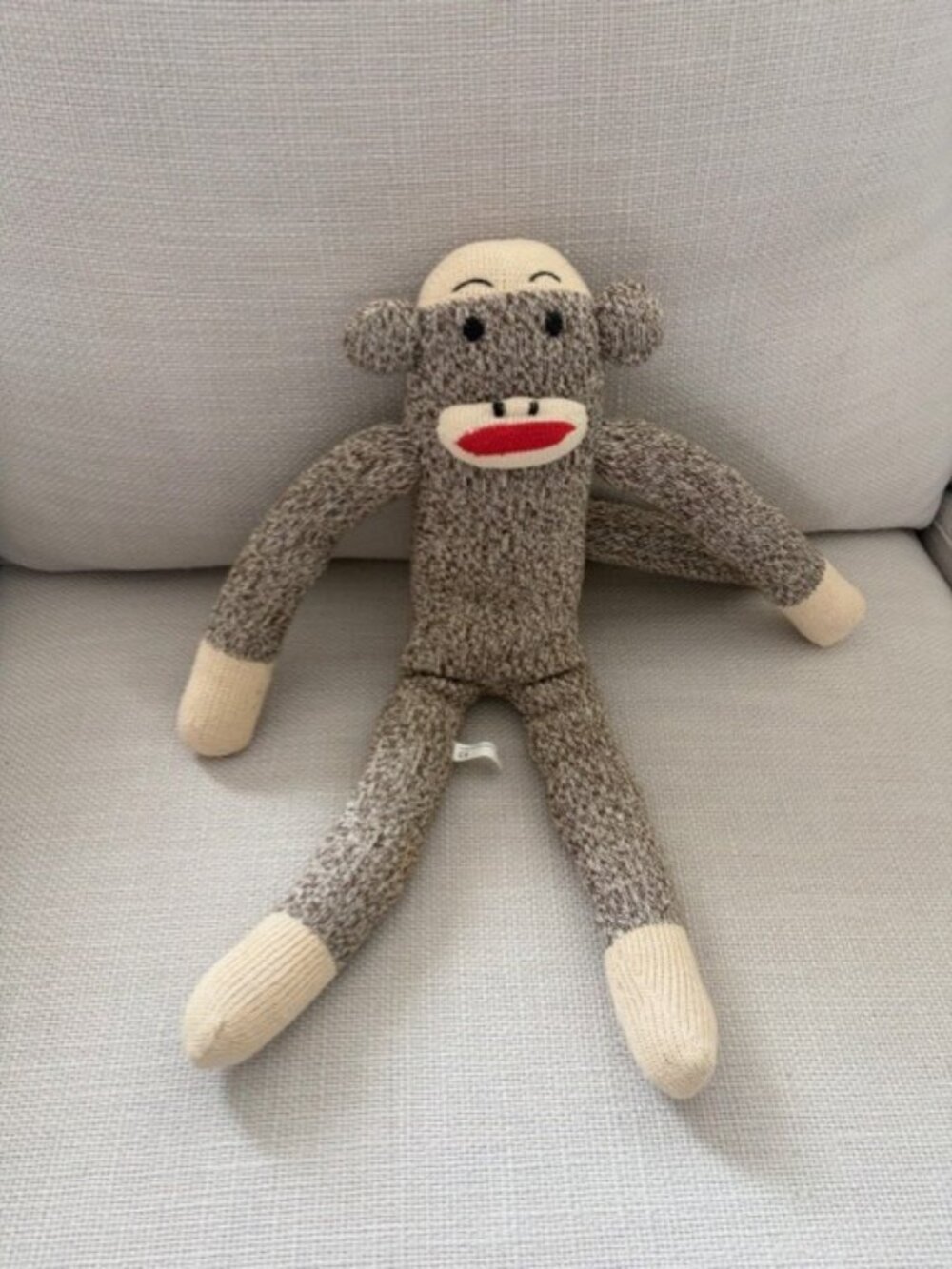 Vintage 1999 Sock Monkey Plush Stuffed Animal Classic Knit Toy Think Of It